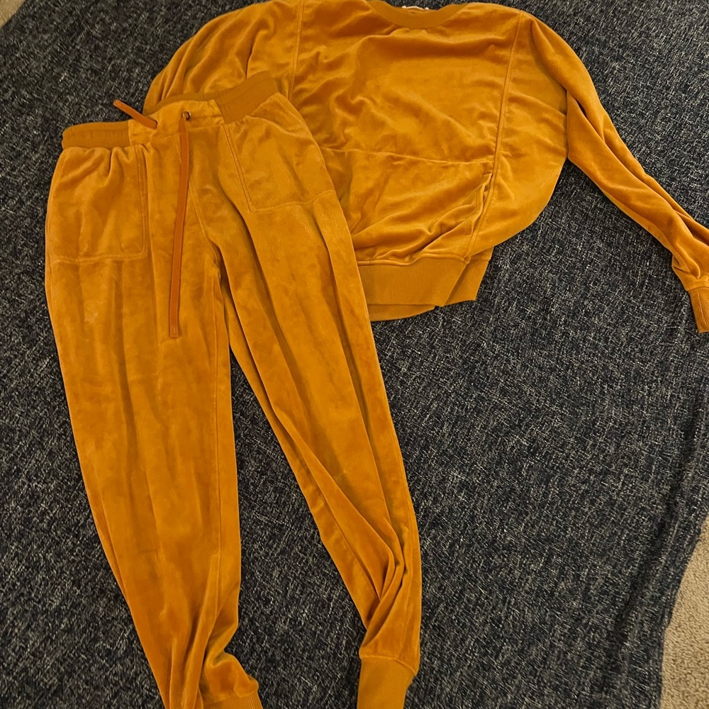 Jane and Delancey Mustard Track Pants & Sweatshirt (Sweatsuit)